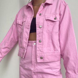 Pink denim 2 piece set from topshop!